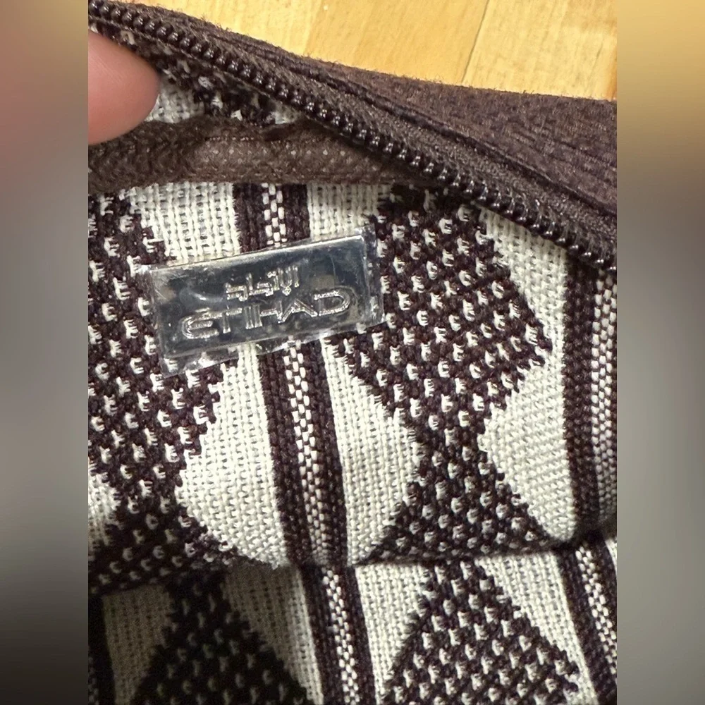 Etihad Brown Cosmetic Travel Bag Hobo Style